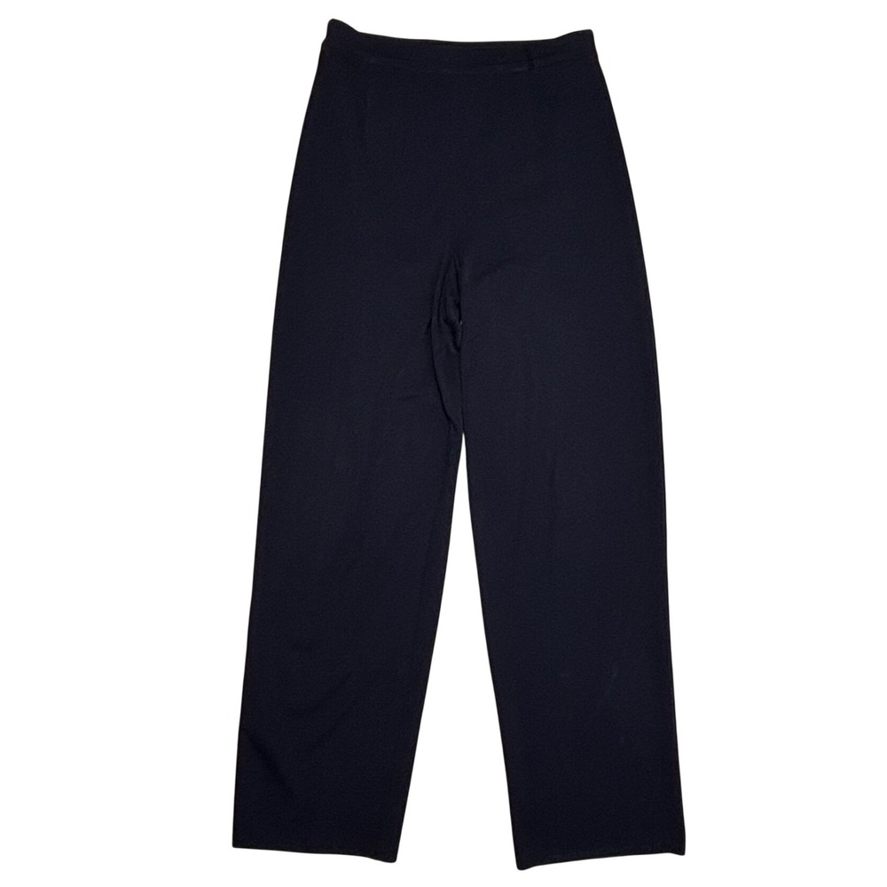Misook Women Knit Pants Size Medium Petite Black Straight Leg High Rise